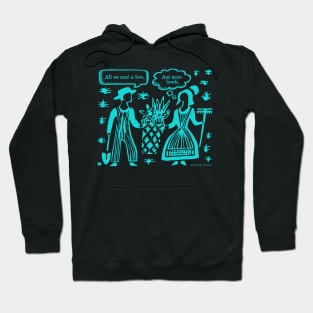 Love and More Bowls - Pyrex Butterprint (Turquoise) Hoodie